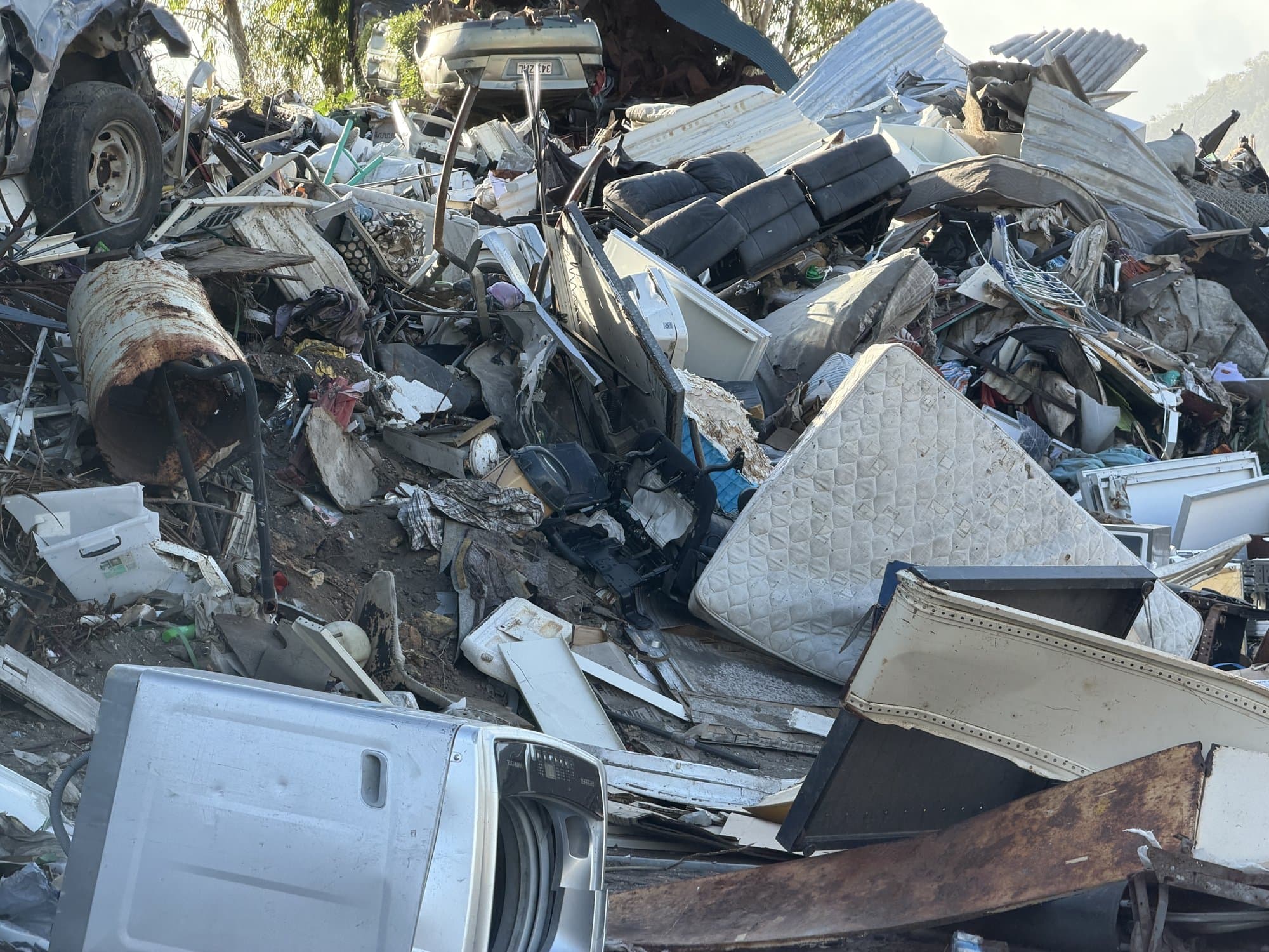 A pile of broken washing machines, mattresses and whitegoods at the Kalgoorlie town dump