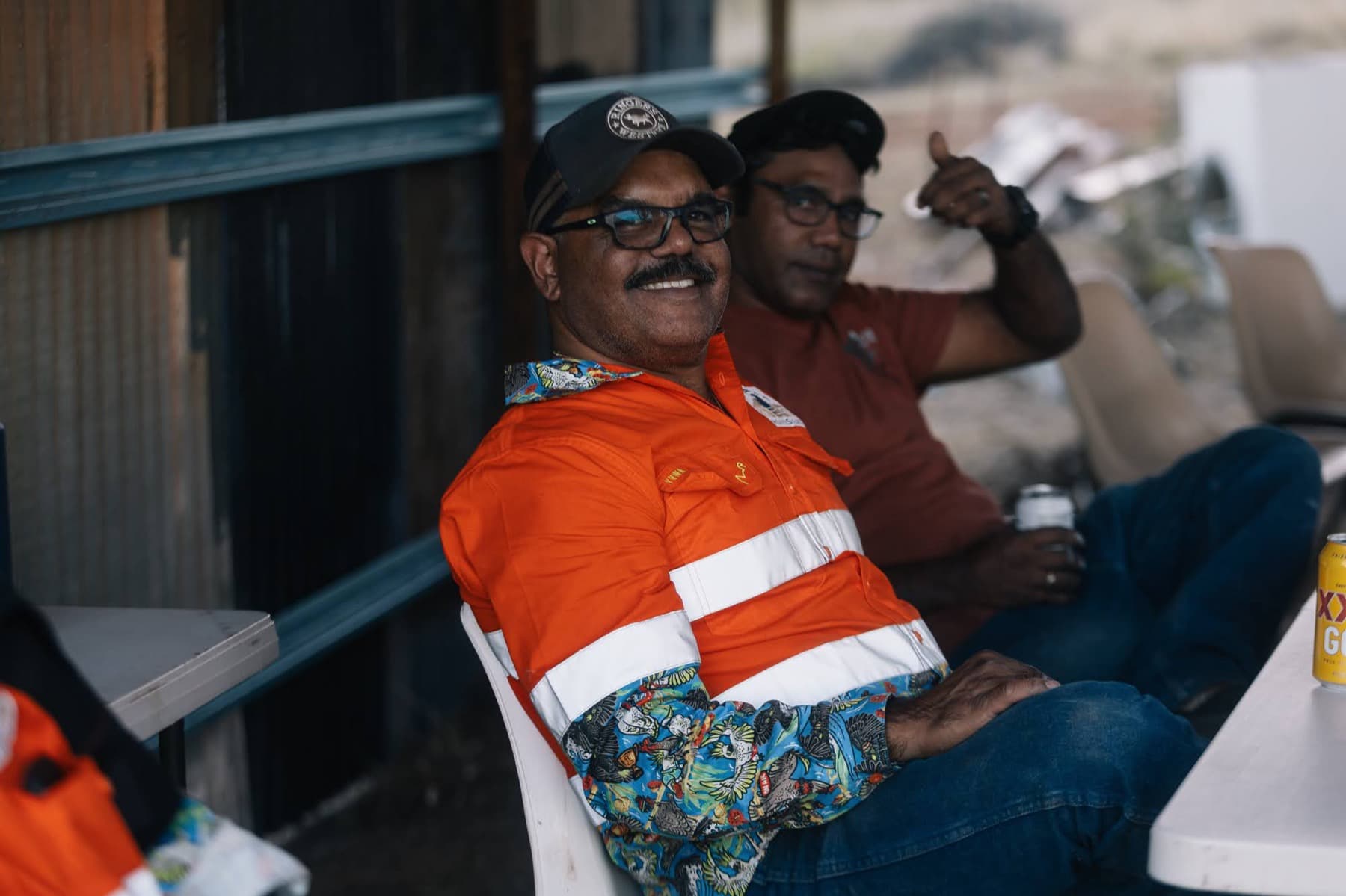 Alice Springs — two men shelter
