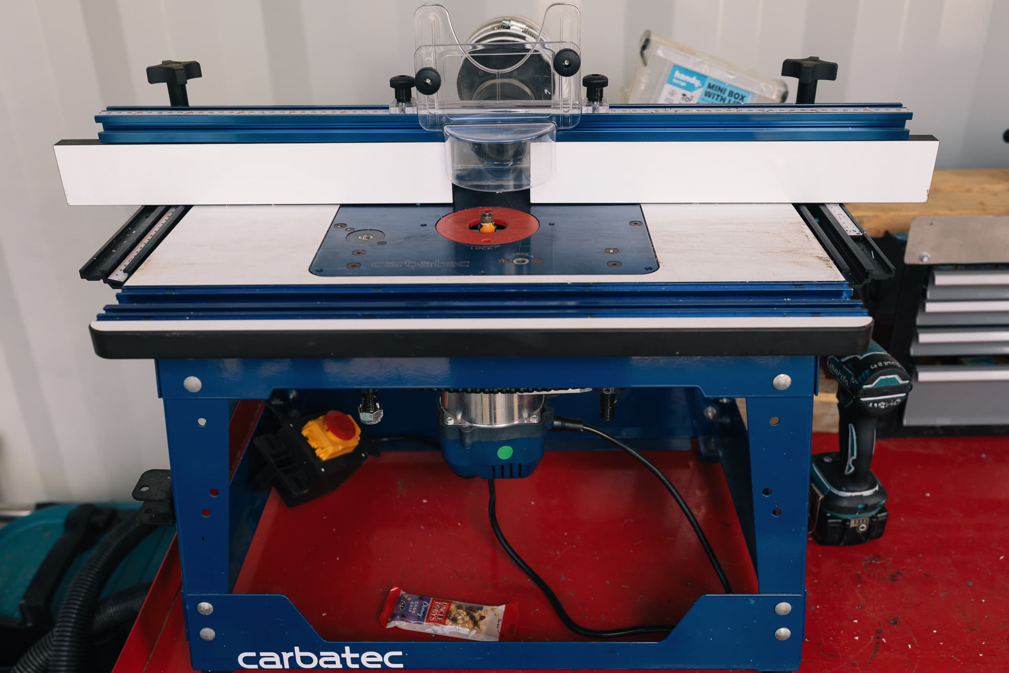 A bull-nose router smoothing the edges of a CNC-cut Stretch Bed leg