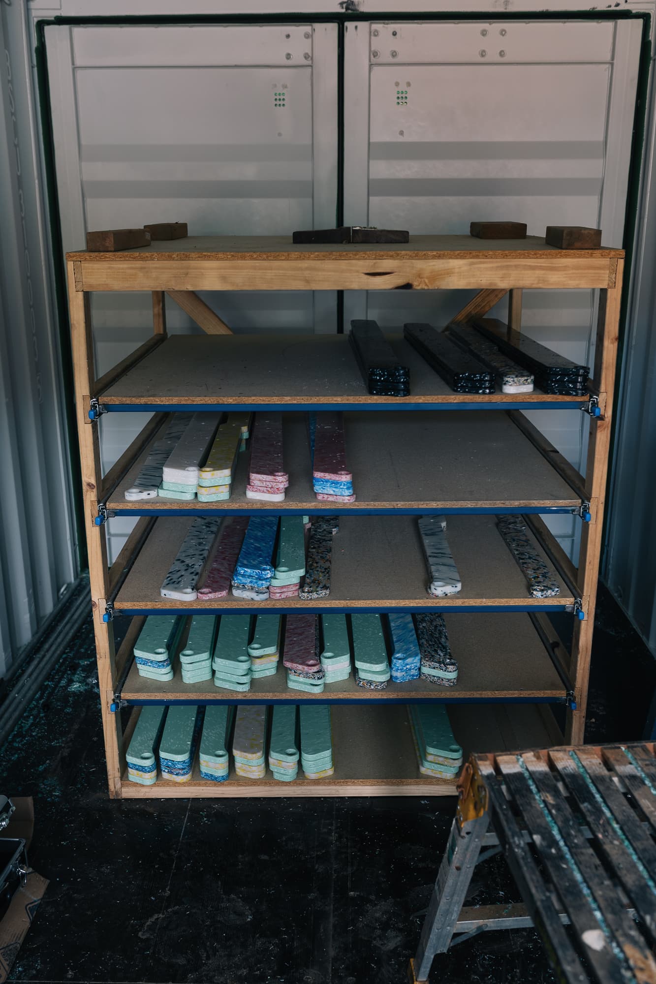 Parts rack sorted