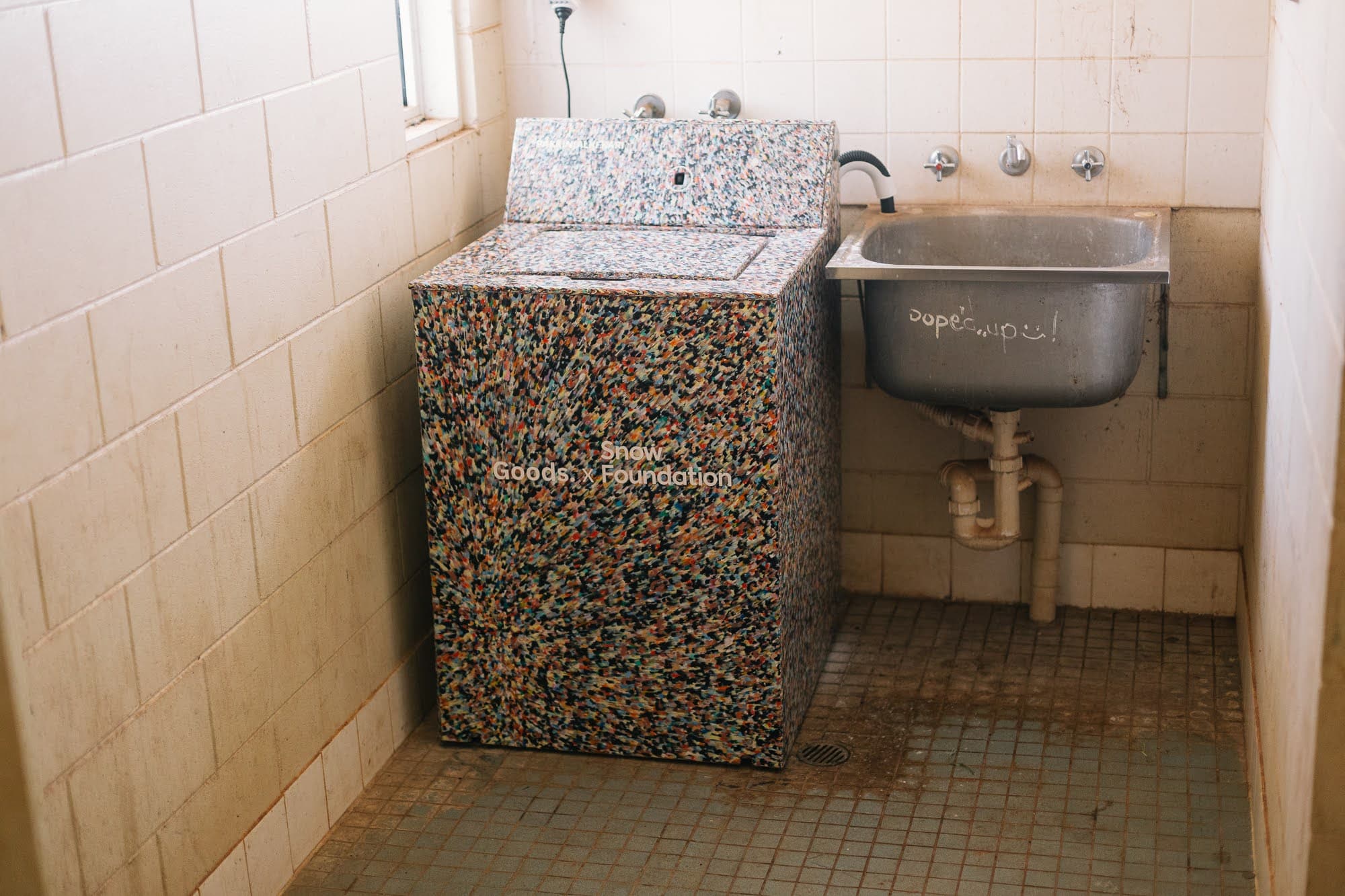 Washing machine installed in community laundry