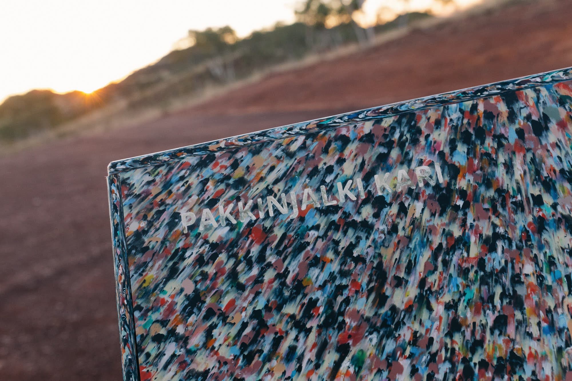 Close-up showing Pakkimjalki Kari name in Warumungu